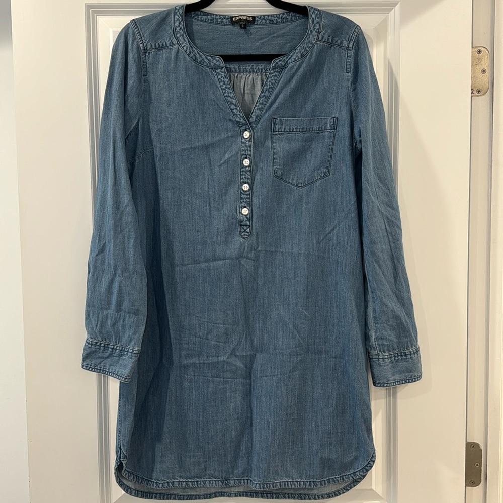 Express long sleeve denim dress